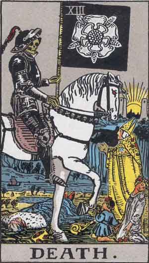 Death from the Rider-Waite tarot deck (public domain)