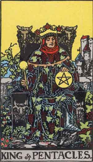 King of Pentacles from the Rider-Waite tarot deck (public domain)