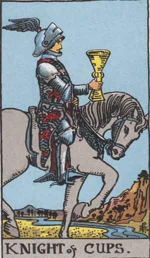 Knight of Cups from the Rider-Waite tarot deck (public domain)