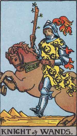 Knight of Wands from the Rider-Waite tarot deck (public domain)
