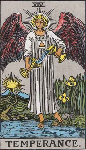 Temperance from the Rider-Waite tarot deck (public domain)