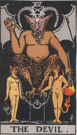 The Devil from the Rider-Waite tarot deck (public domain)