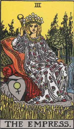 The Empress from the Rider-Waite tarot deck (public domain)