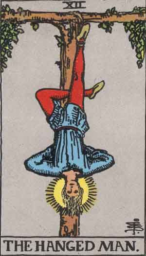 The Hanged Man from the Rider-Waite tarot deck (public domain)